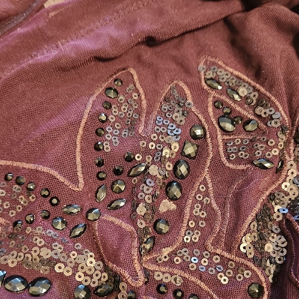 Reitmans Womens Embellished Sleeveless Top in Deep Purple - Picture 6 of 7